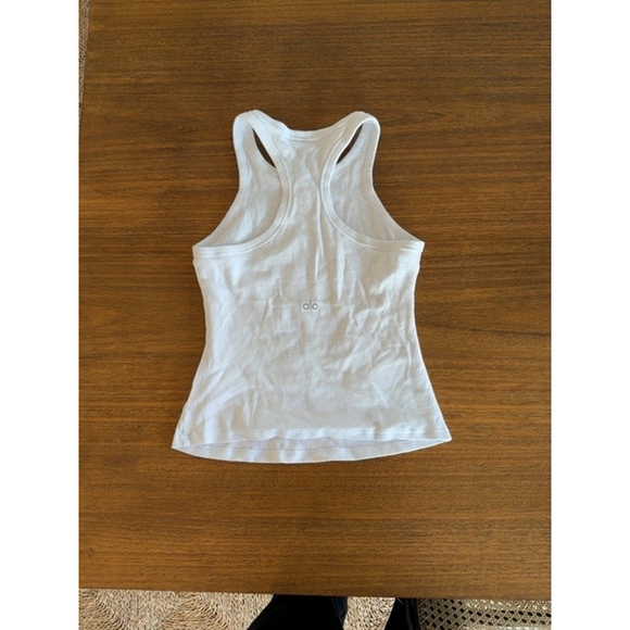 Alo Yoga Alo white ribbed cotton tank in Gray - Picture 2 of 4